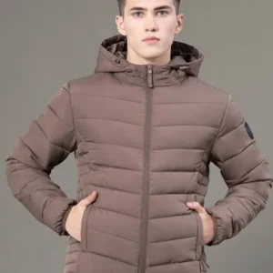 Men's Solid Hood Padded Jacket